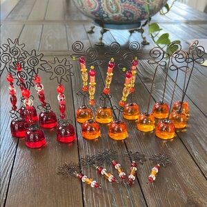 Set of 15 Colorful Beaded place card or Photo Holders